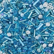 Seed Beads. Mellem blå variation. 1.5 - 4.5 mm. 1000 stk.